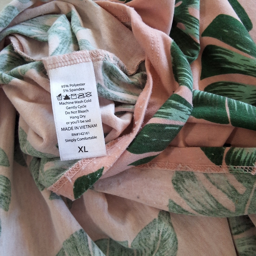LuLaRoe Long Dress Multicolor Palm Leaves Sleeveles Size XL - Picture 8 of 8